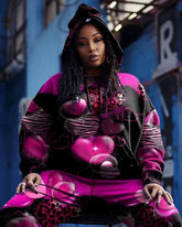 Women's Plus Size Thrilling Graffiti Hoodie Set